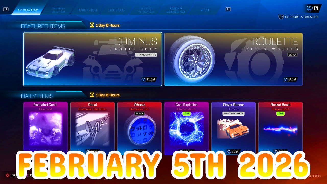 Rocket League ITEM SHOP Daily #447 (5th February 2026)