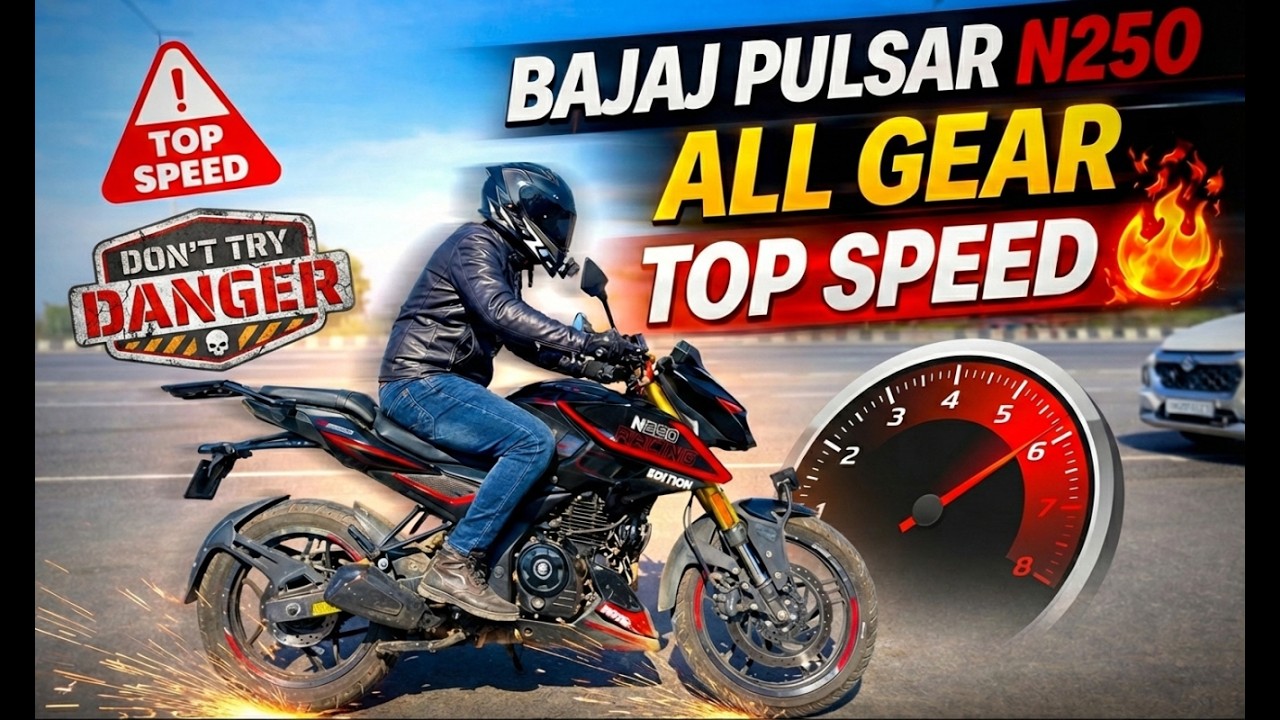 Bajaj Pulsar N250 : All Gear Top Speed🔥| YWB Vlogs
