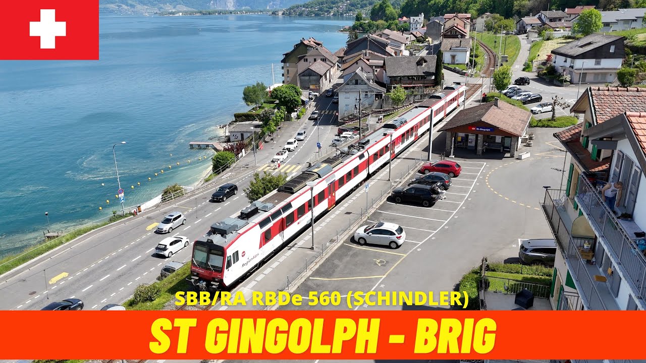 Cab Ride Saint‑Gingolph → Brig (RegionAlps, Switzerland, June 2025) driver's view 4K