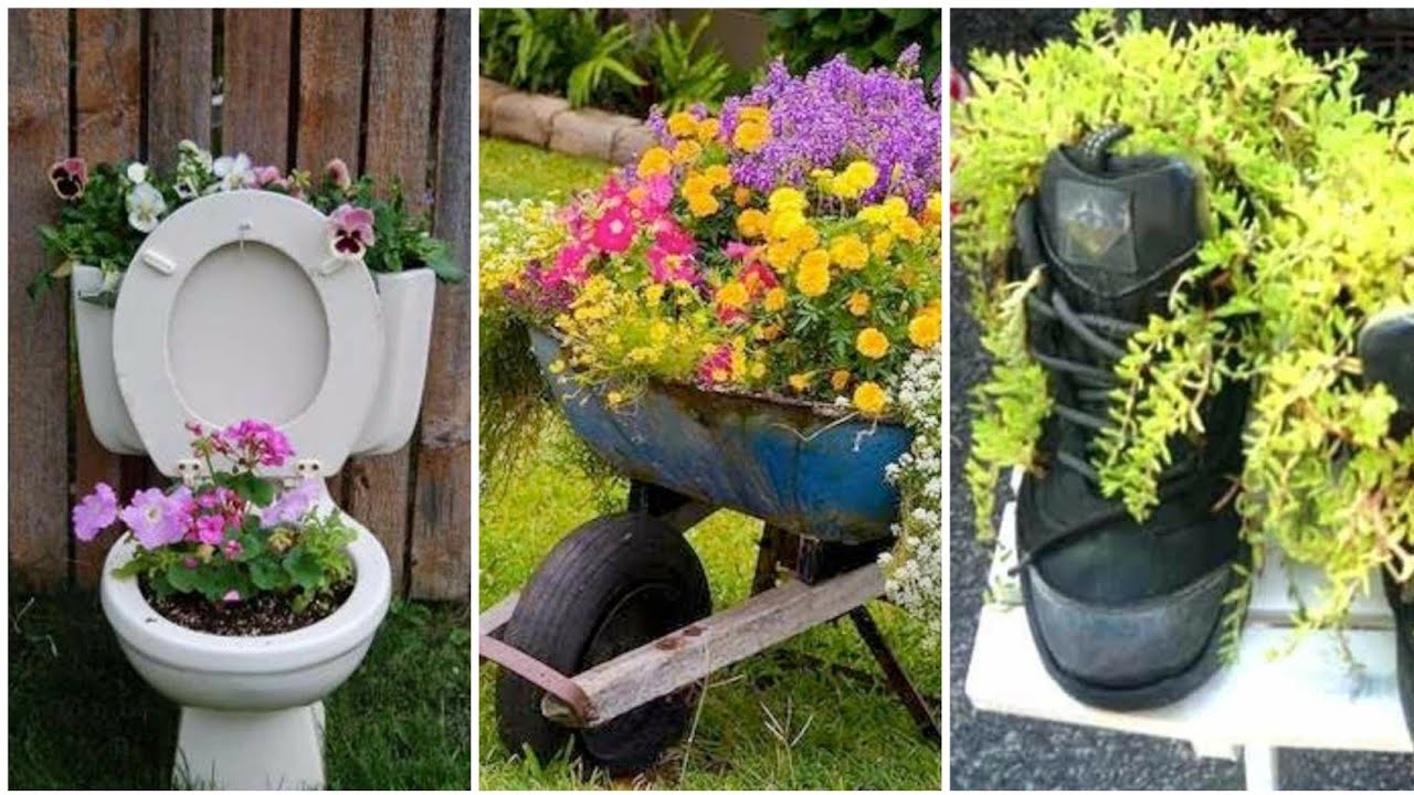 17 Ideias de VASOS INUSITADOS😱 para Jardim VOCÊ VAI SE APAIXONAR💚