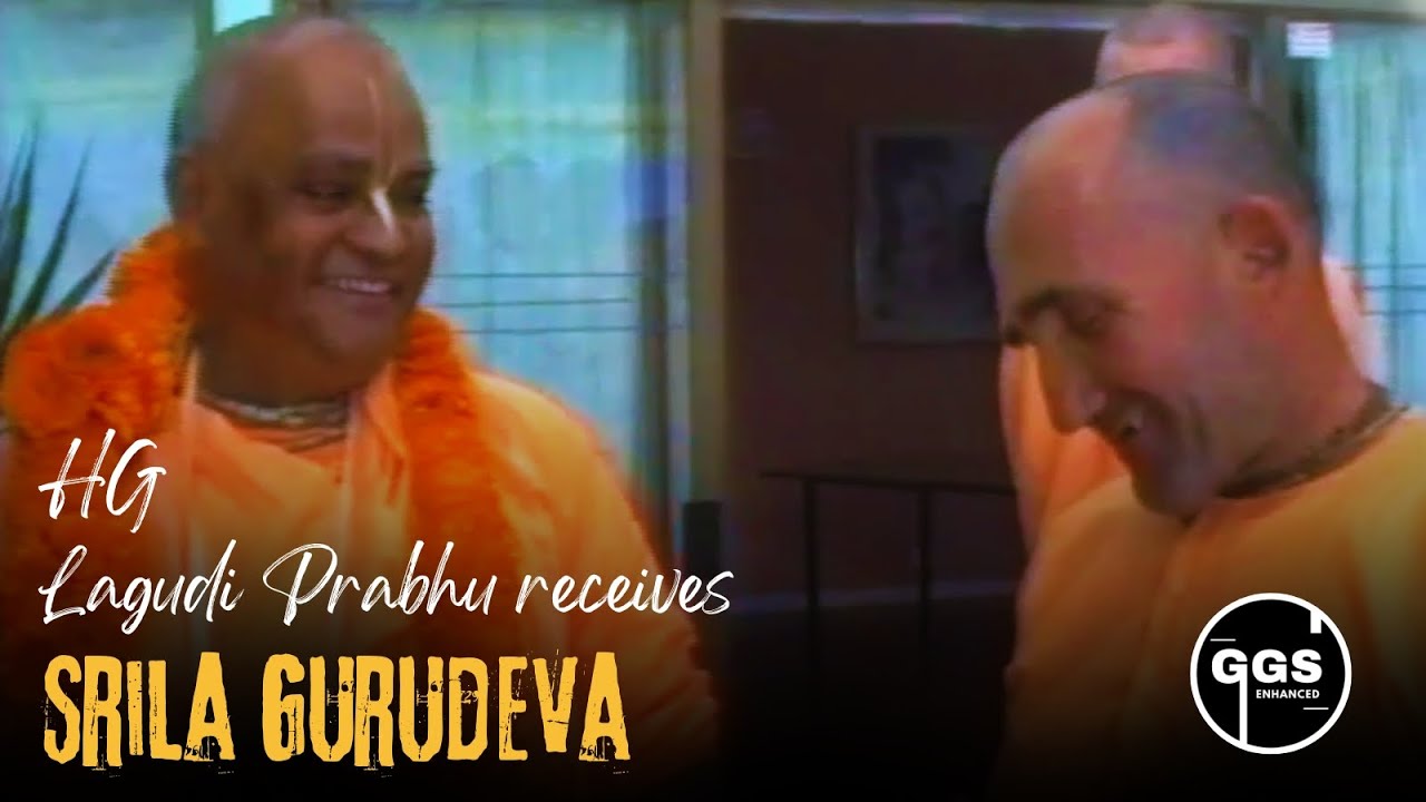 HG Lagudi Prabhuji Receives Srila Gurudeva | 1992 | Sri Srimad Gour Govinda Swami Maharaja