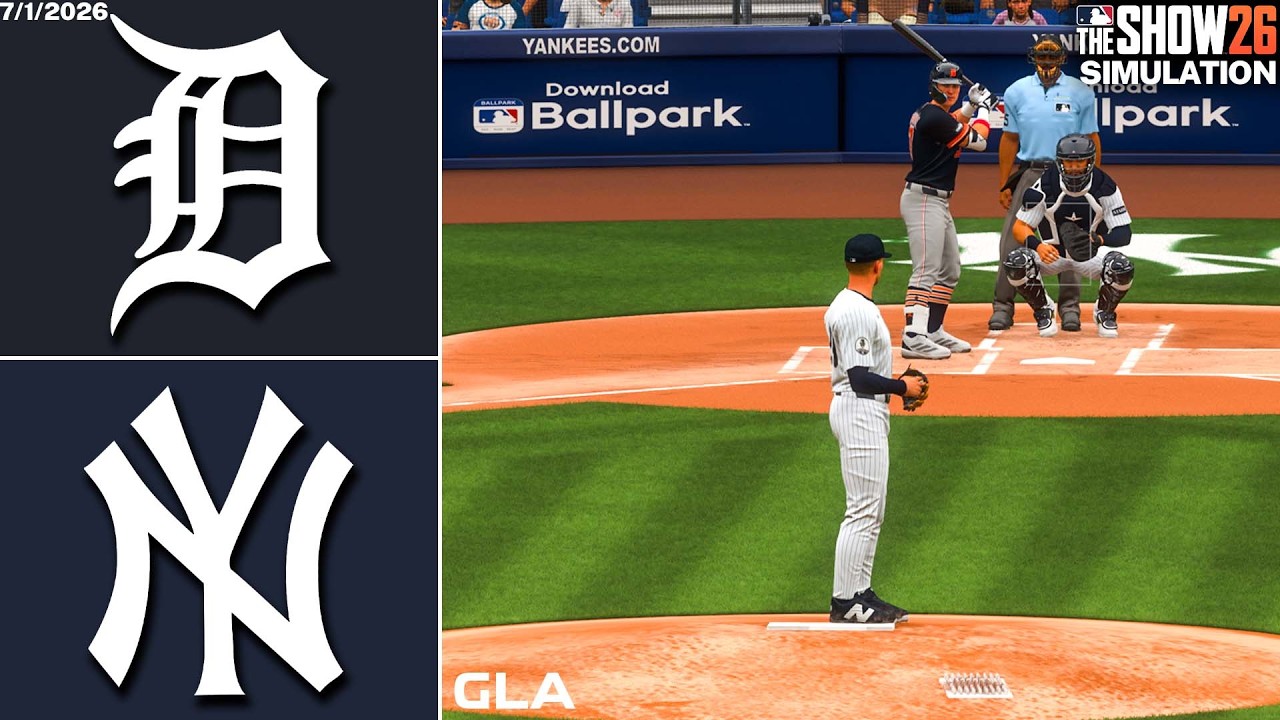 Yankees vs. Tigers Simulation | 7/1/26 | MLB The Show 26 PS5 Gameplay