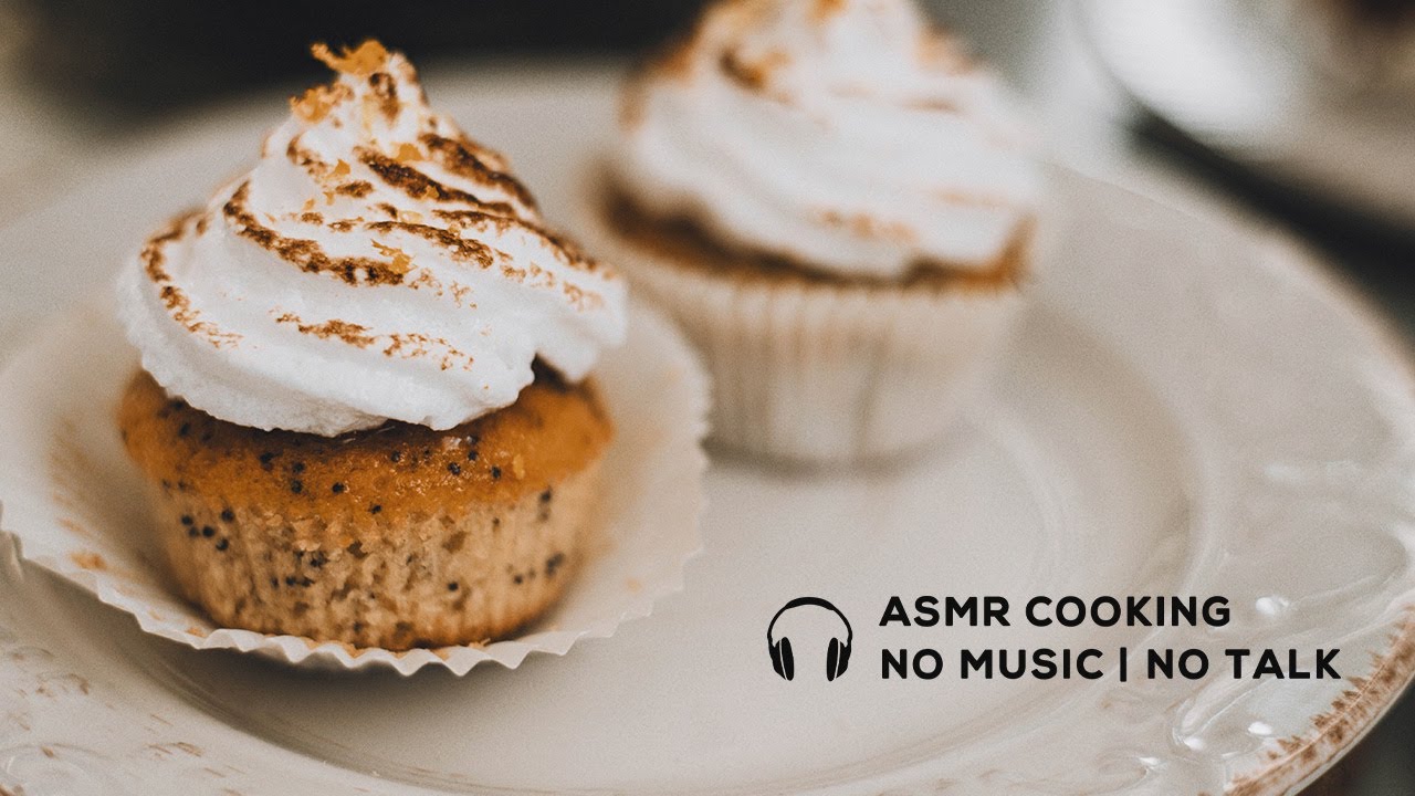 🎧 NO MUSIC | NO TALK - Lemon Poppyseeds Meringue Cupcakes