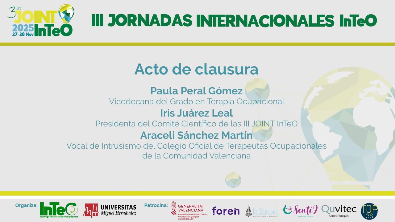 Clausura de las III Jornadas Internacionales InTeO