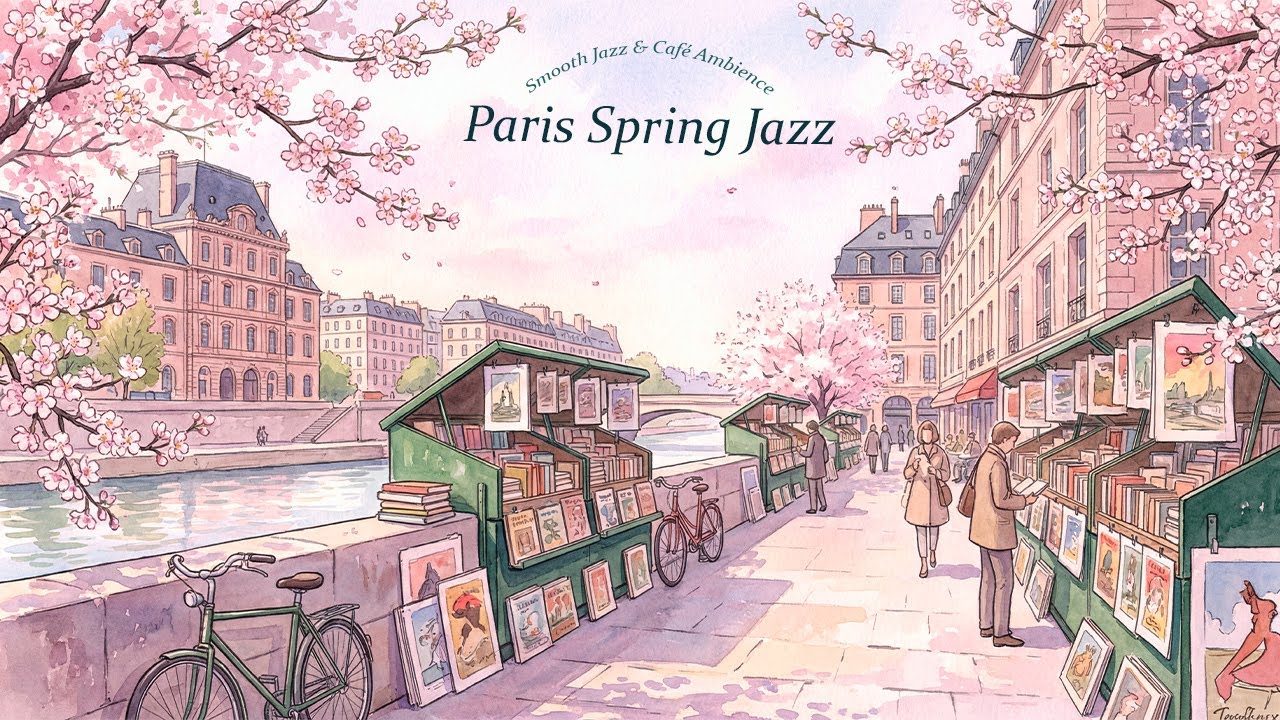 Spring in Paris Jazz 🌸 Relaxing Café & Movie OST Jazz for Study & Chill