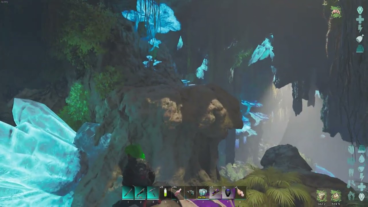 COMO ENTRAR  CON THYLACOLEO A LA CUEVA DEL ARTEFACTO DEL DEVORADOR  MAPA THE ISLAND ArkAscended