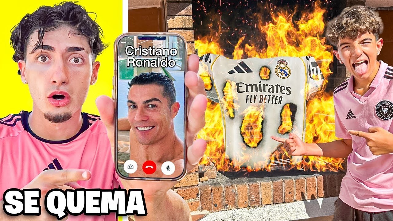 EL NI&Ntilde;O MESSI SE BURLA DEL HIJO DE CR7 Y QUEMA SU CAMISETA!