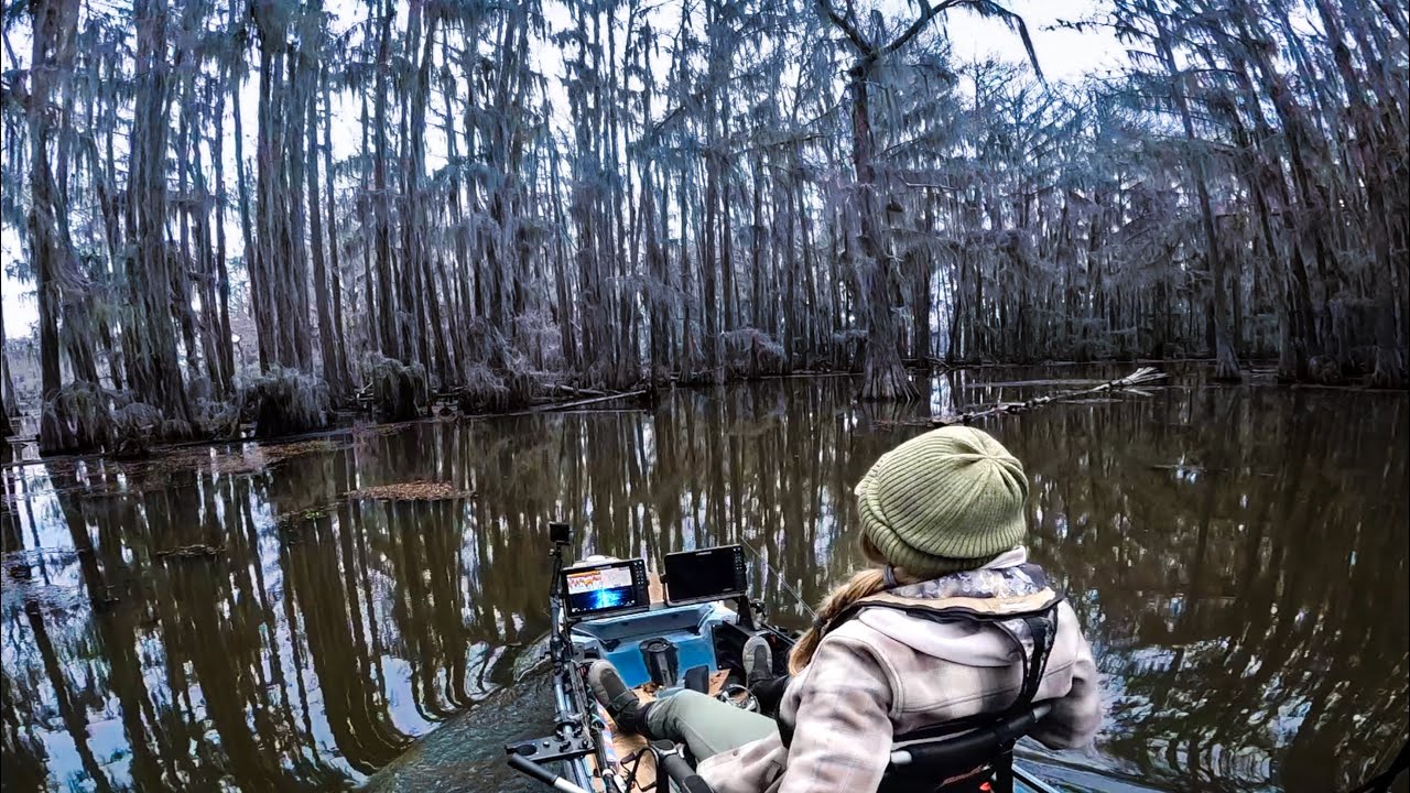 Unbelievable Fishing Day In The Swamp! Catching A Frog In February?!