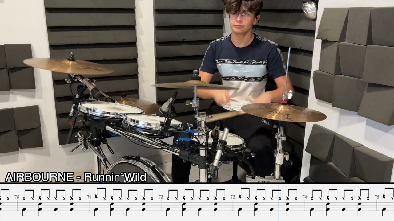 AIRBOURNE - Runnin´Wild [DRUM COVER + SCORE]
