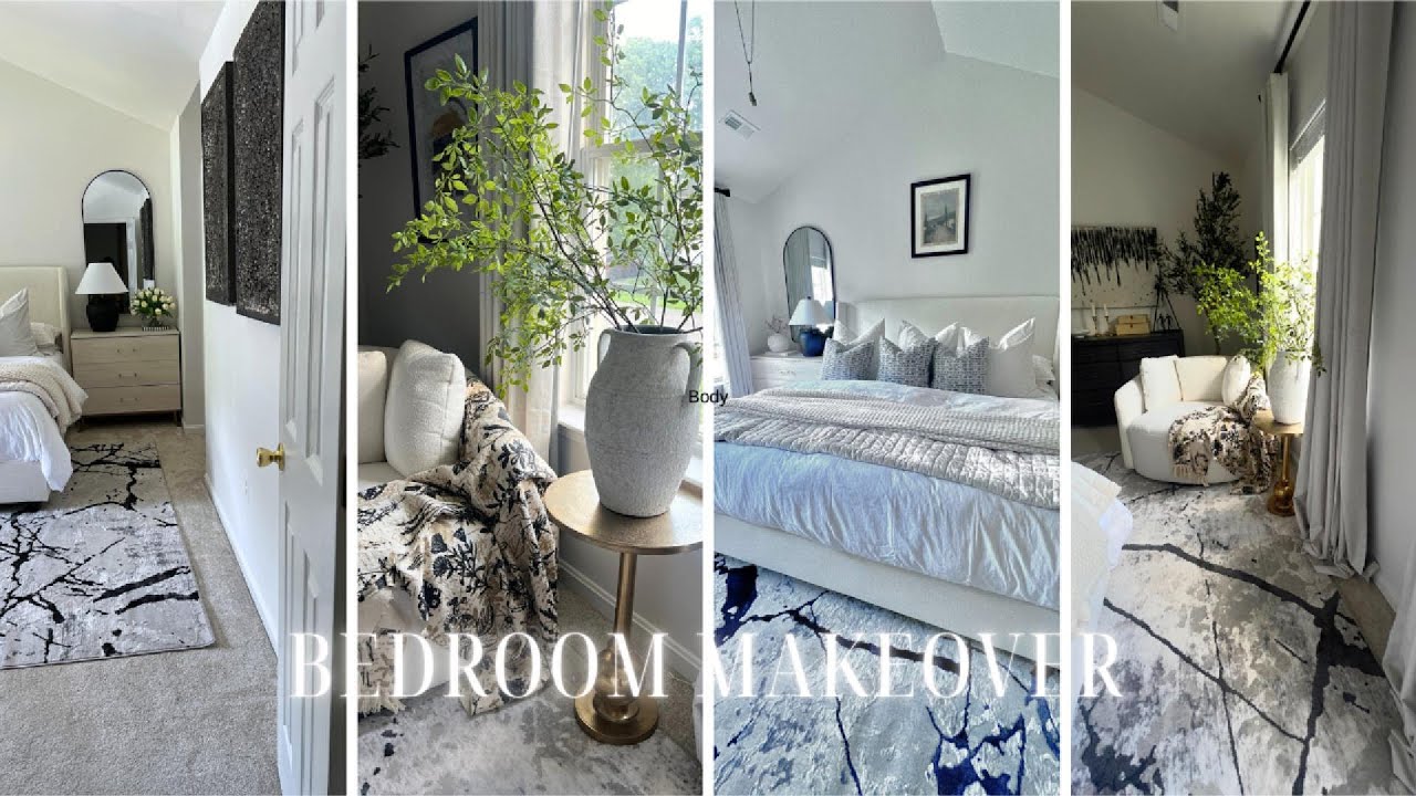 Master Bedroom Makeover |Summer refresh & Decorate with me on a budget &DIY & ALL NEW ￼ Furniture ￼