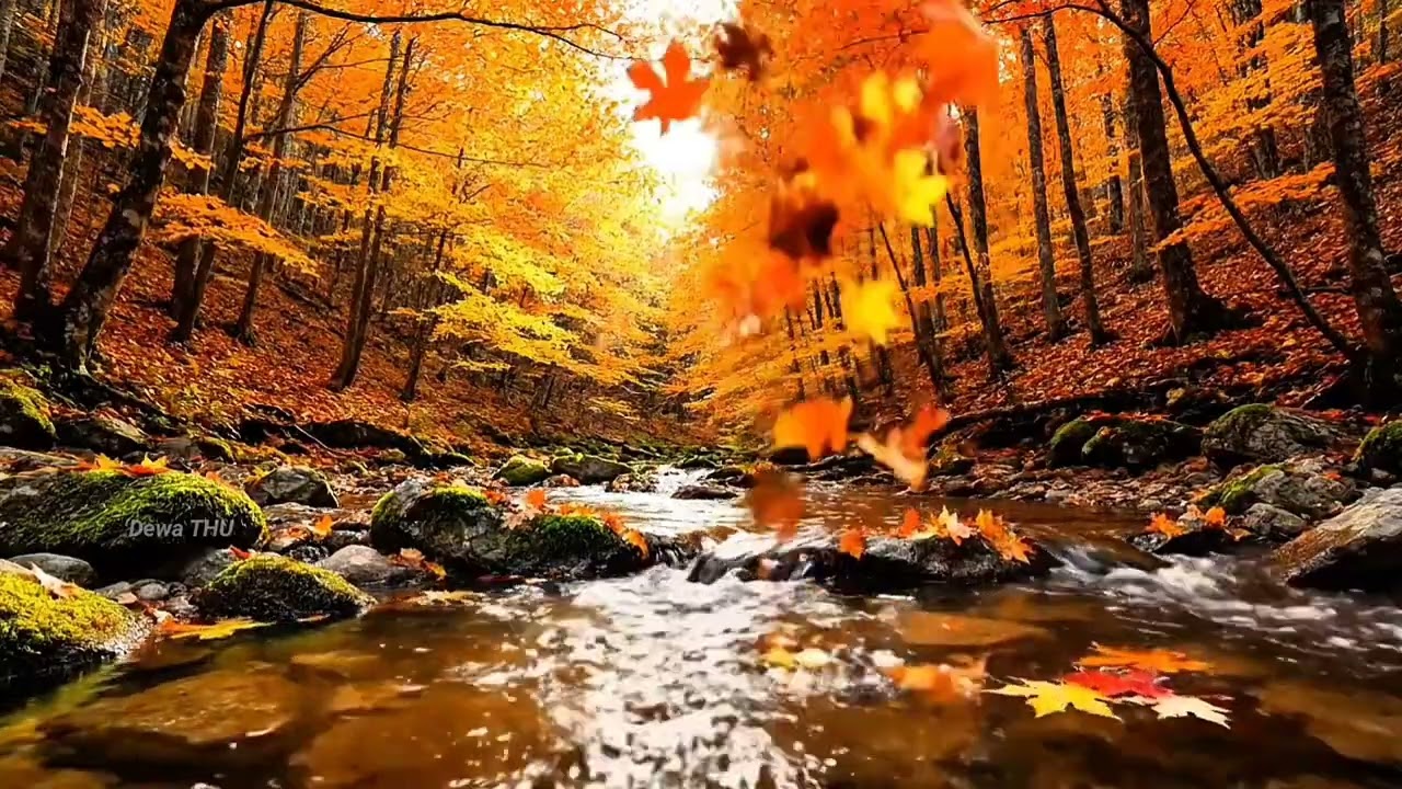 Autumn Forest River Sound | Pure Flowing Water | White Noise for Sleep & Stress Relief