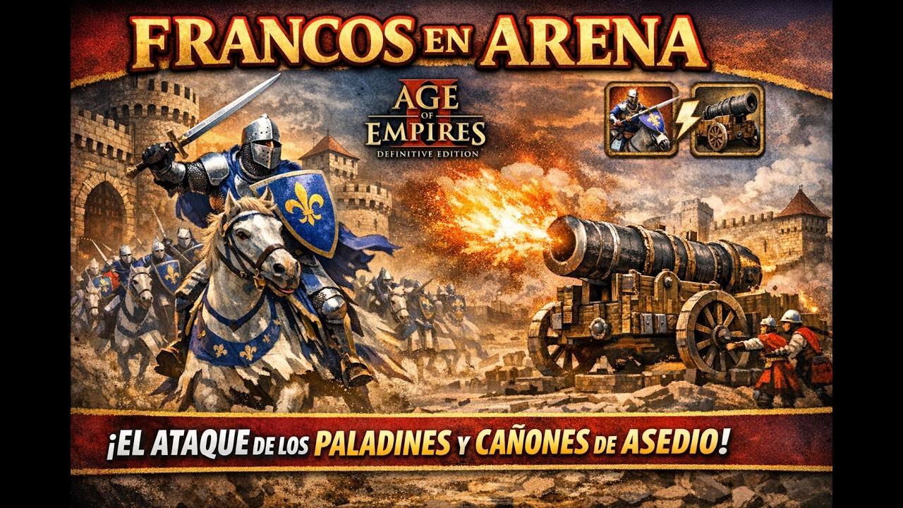 Age Of Empires 2 Multiplayer Gameplay Partida Ranked 1v1 Mapa Arena Jugar a ganar con Francos