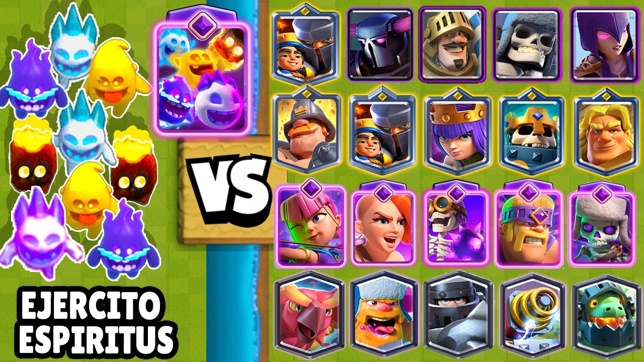 EJERCITO de ESPIRITUS vs TODAS LAS CARTAS | ESPIRITU EVOLUCIONADO | Clash Royale
