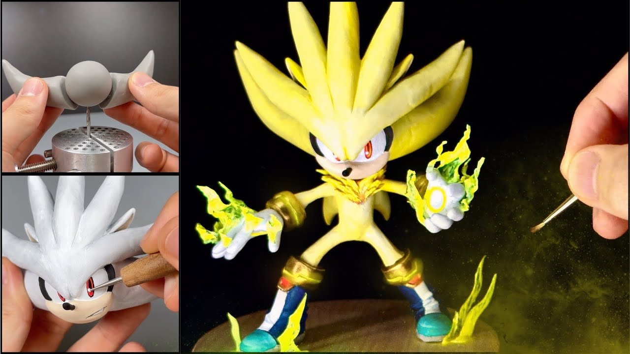 Создайте супер серебро хеджог с Clay / Sonic хеджог [kiArt]
