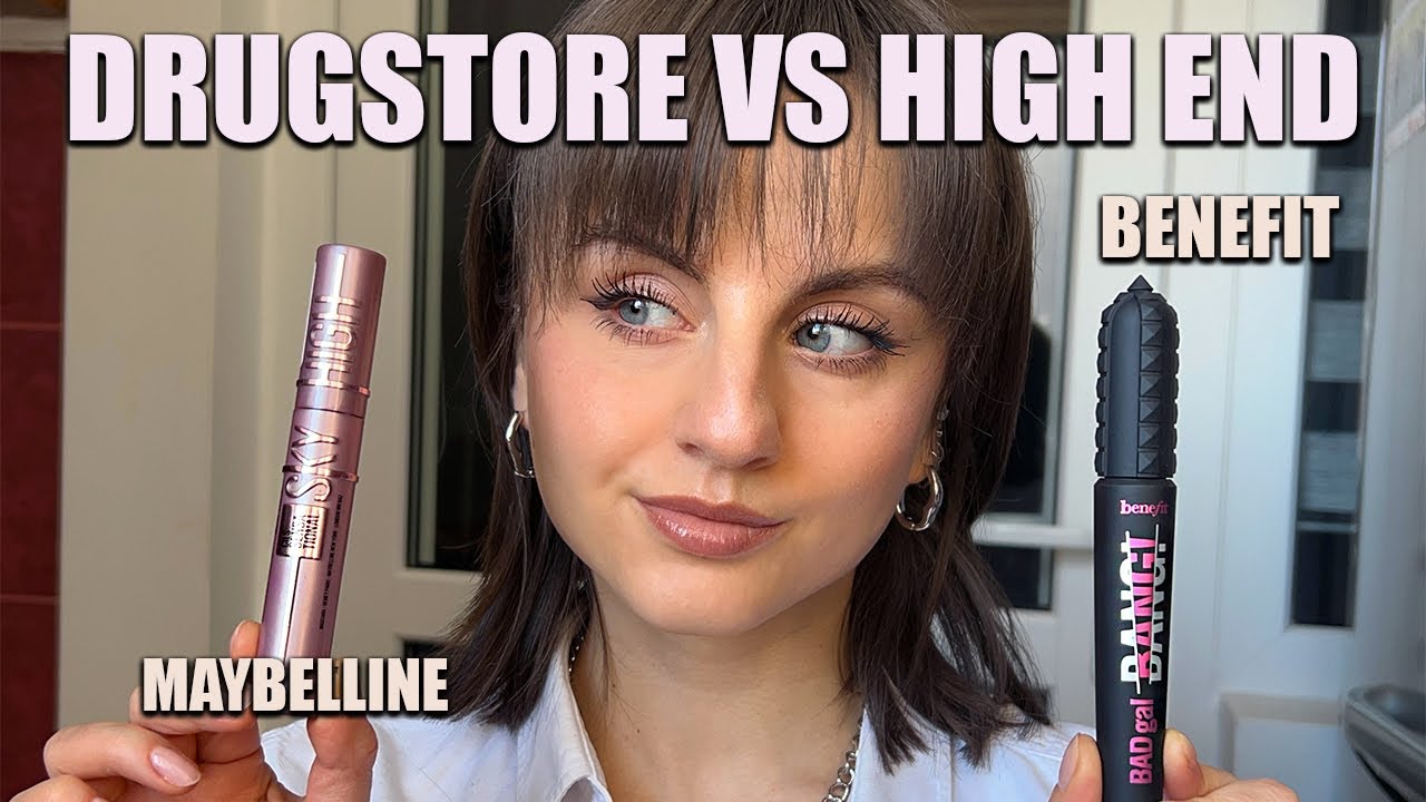 Maybelline Sky High VS Benefit Bad Gal Bang mascara | drugstore vs high end