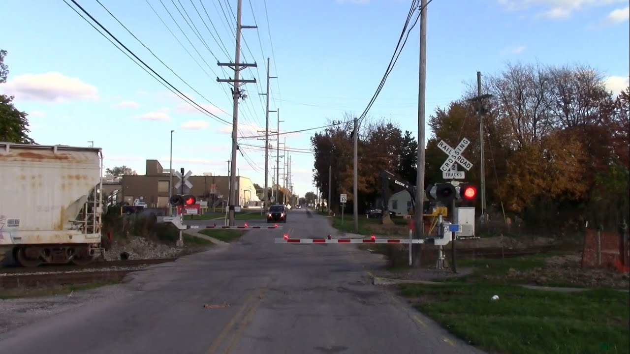 CSX J775 w/ CSX 6549 and CSX 6900 Working at Elmore Street and AMES in Crawfordsville, Indiana