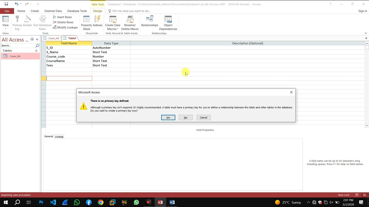 Ms Access Lesson no 6