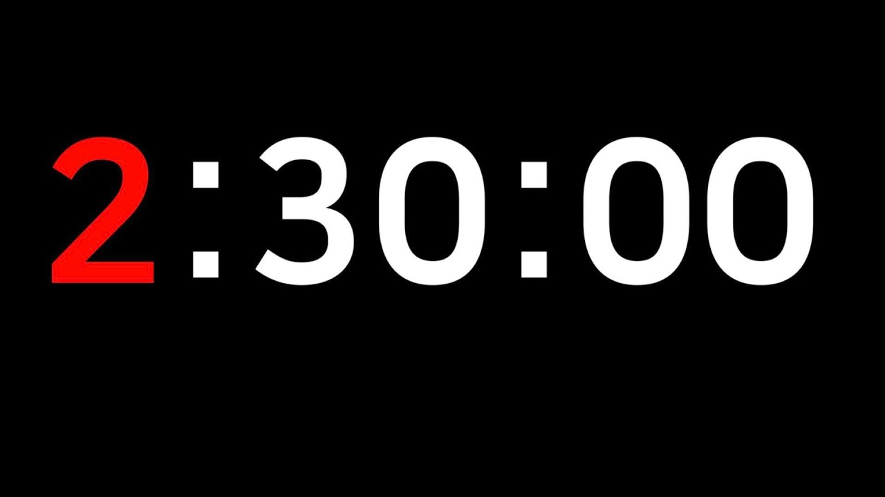2 Hours 30 Minutes Timer with Progress Bar (0–100%)