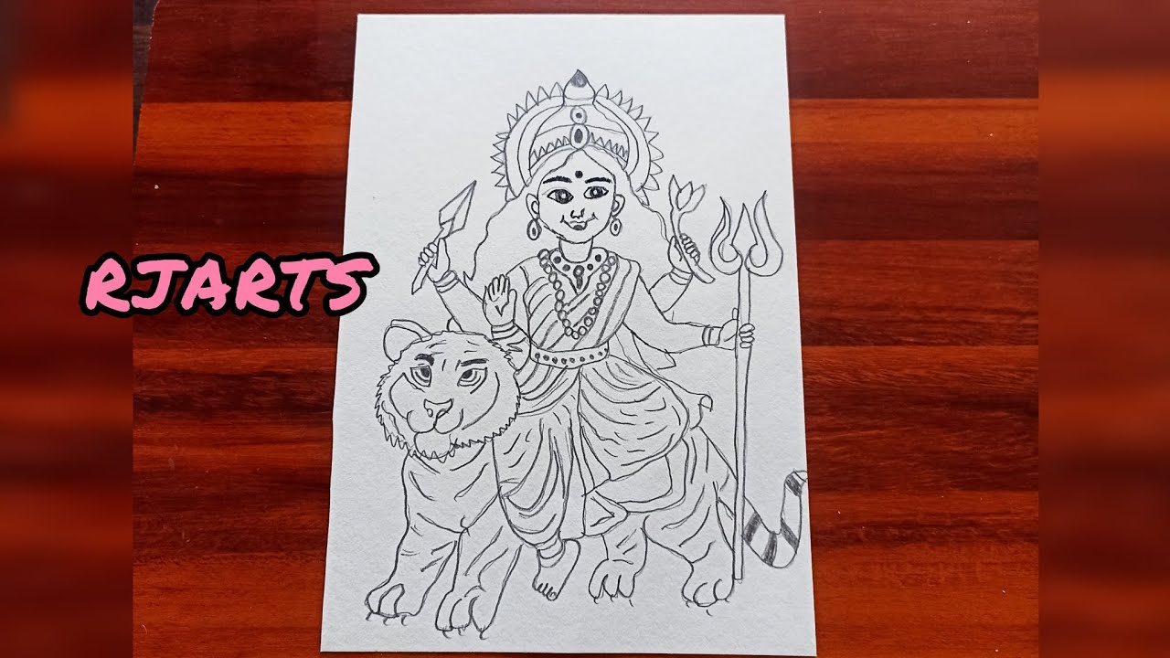 Mata raani drawing/ maa shero wali chitra 