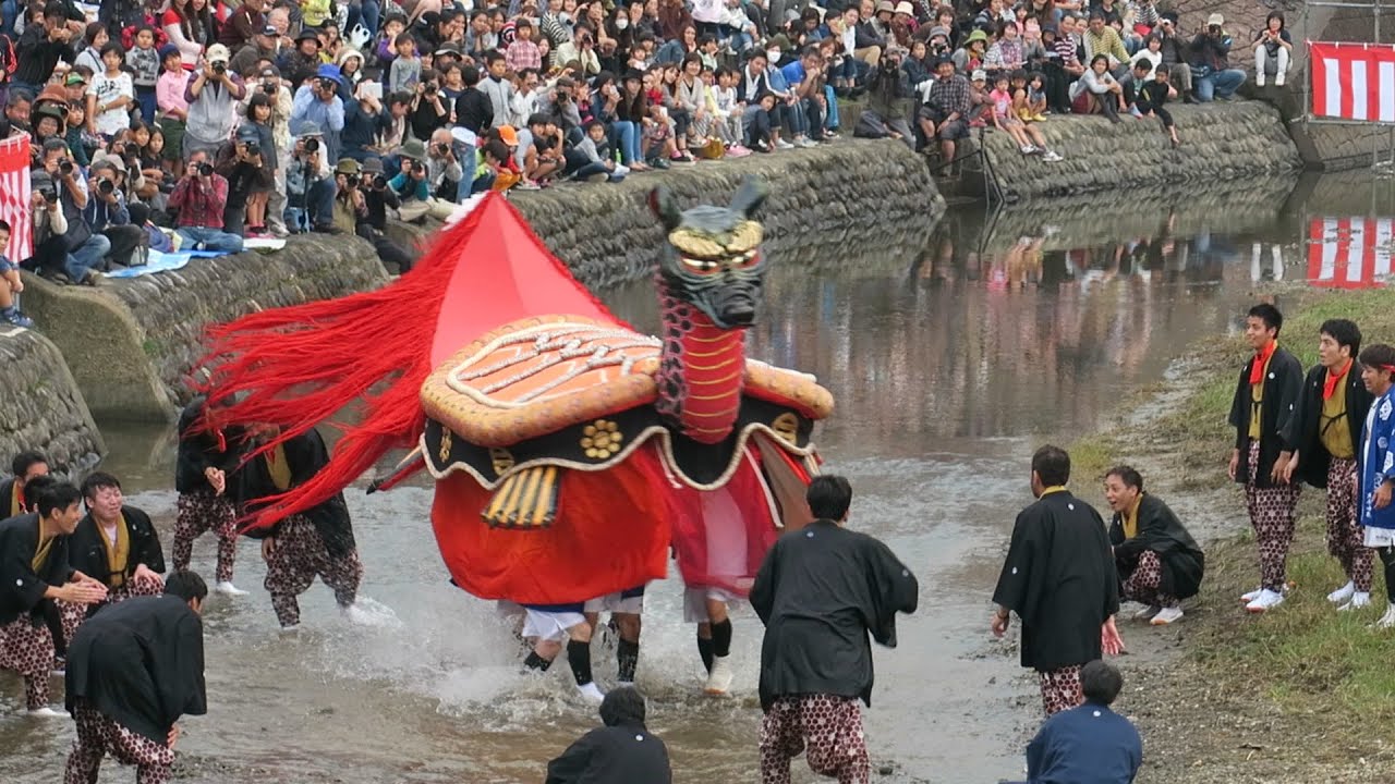 熊本　八代妙見祭り　亀蛇(きだ) ガメ　演舞　乱舞 砥崎河原　2015.11