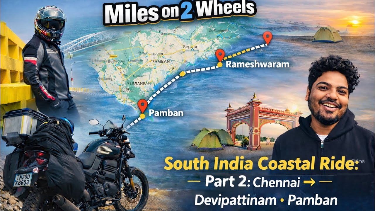 South India Coastal Ride — Part 2 🏍️🌊From Chennai to Dhanushkodi #biker #yezdiadventure #india 