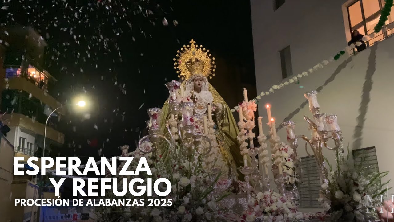 Impresionante petalada de C/ Pacheco a Esperanza y Refugio (Málaga) | Procesión de Alabanzas 2025