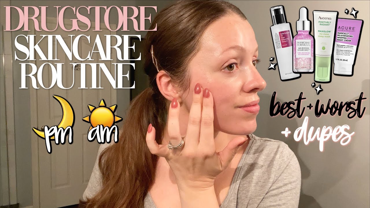 DRUGSTORE SKINCARE ROUTINE AM + PM // Best + Worst + DUPES