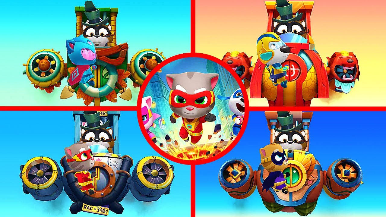 Talking Tom Hero Dash - All Bosses (Boss Fight) 1080P 60 FPS