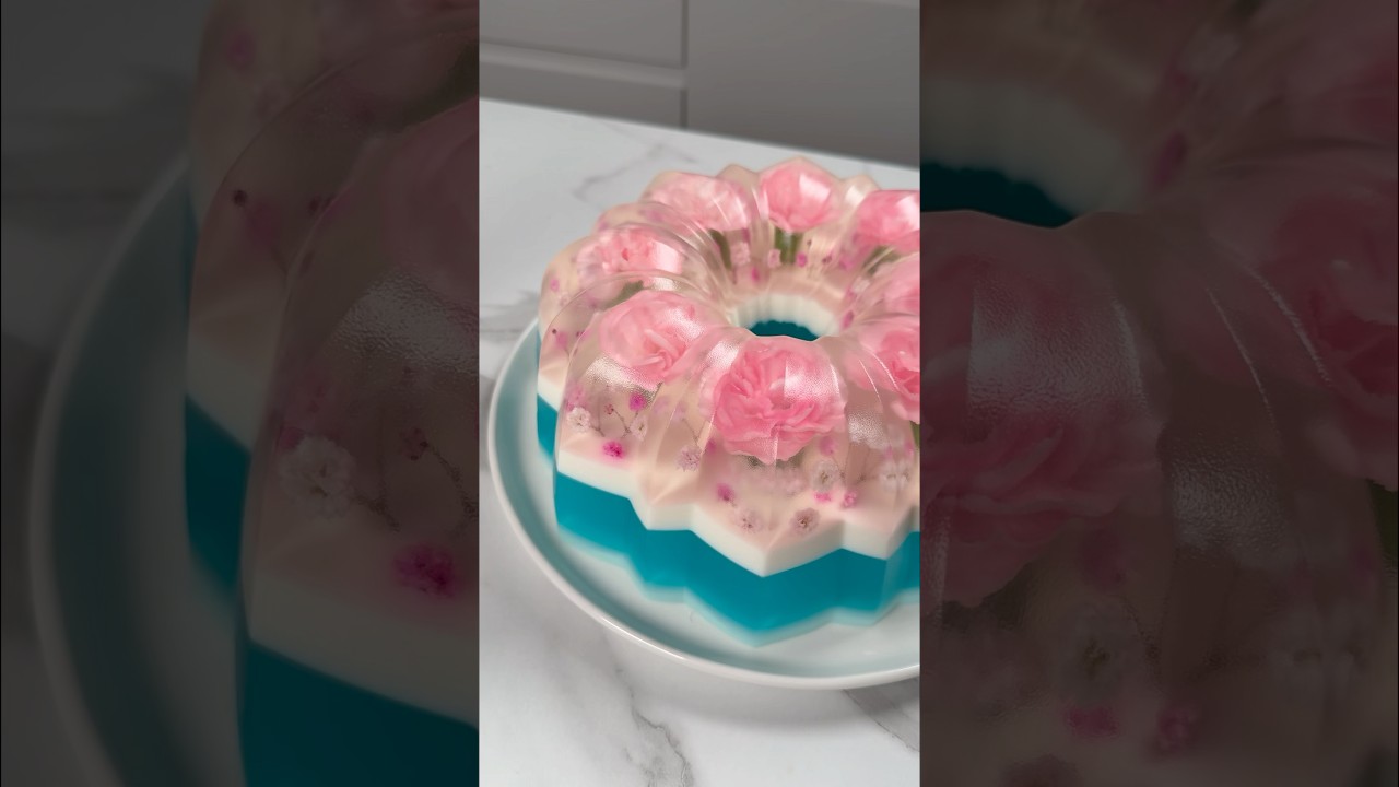 not a dessert&hellip; just a little piece of jelly art 🌸🌸🌸 #asmr #aestheic #jelly #flowers