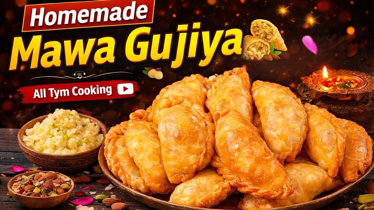 Perfect Homemade Mawa Gujiya | Easy Indian Sweet Recipe | Gujiya Recipe | @AllTymCooking11 