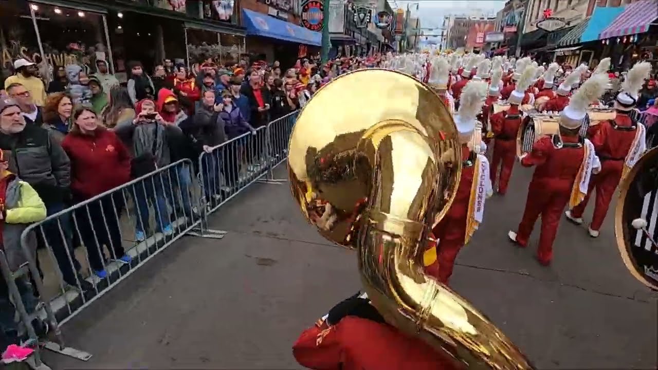 ISUCFVMB Liberty Bowl Parade on Beale Street, Sousa Cam December 28, 2023