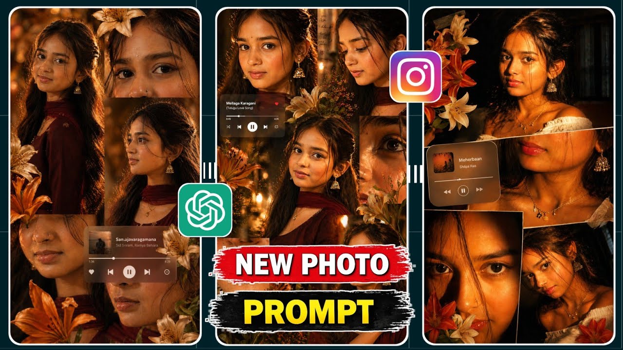 Instagram Trending Collage AI Photo Editing | ChatGPT Photo Editing Prompt | Aesthetic Photo Editing