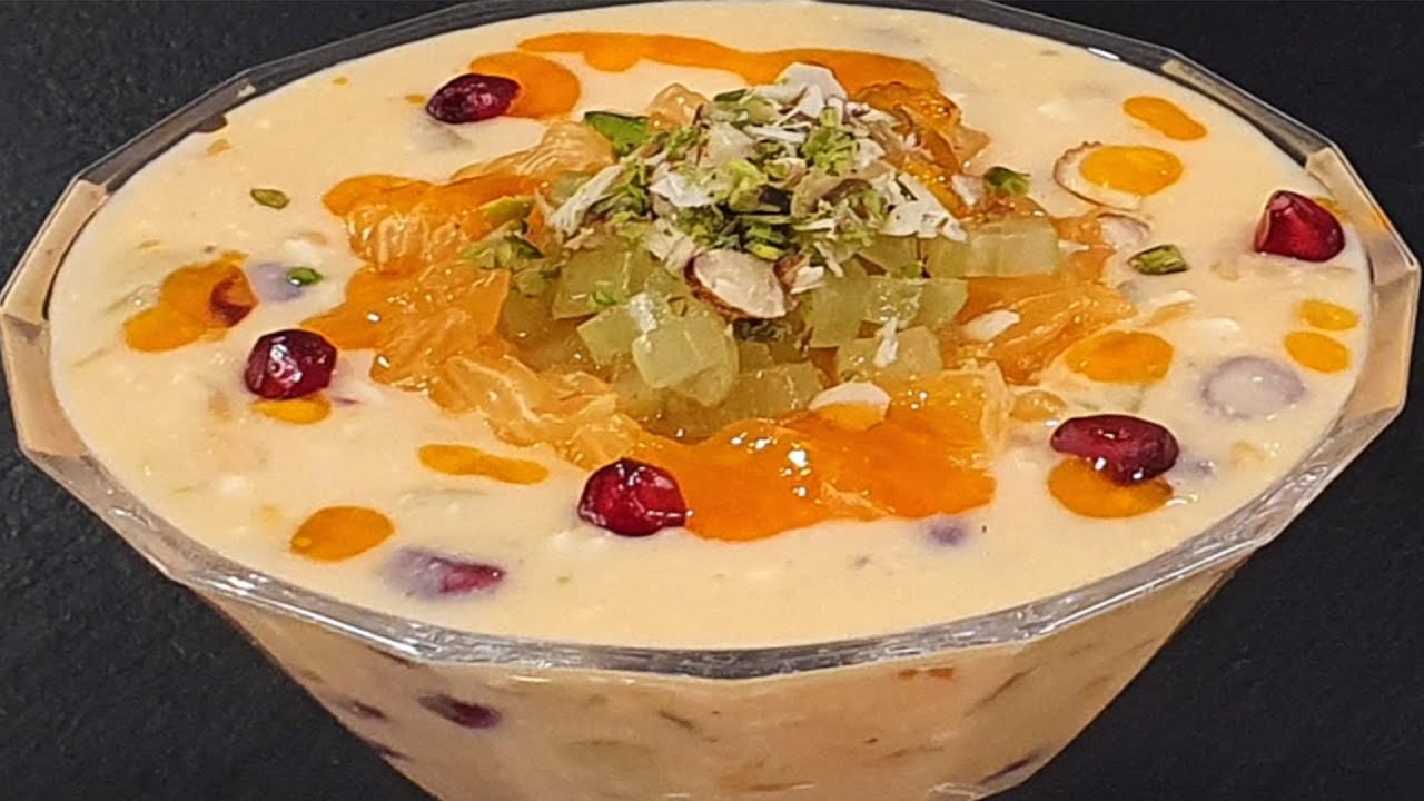 Easy Fruit Dessert In 10 Minutes बिना कंडेंस्ड मिल्क बिना क्रीम से क्रीमी डिजर्ट बनाये