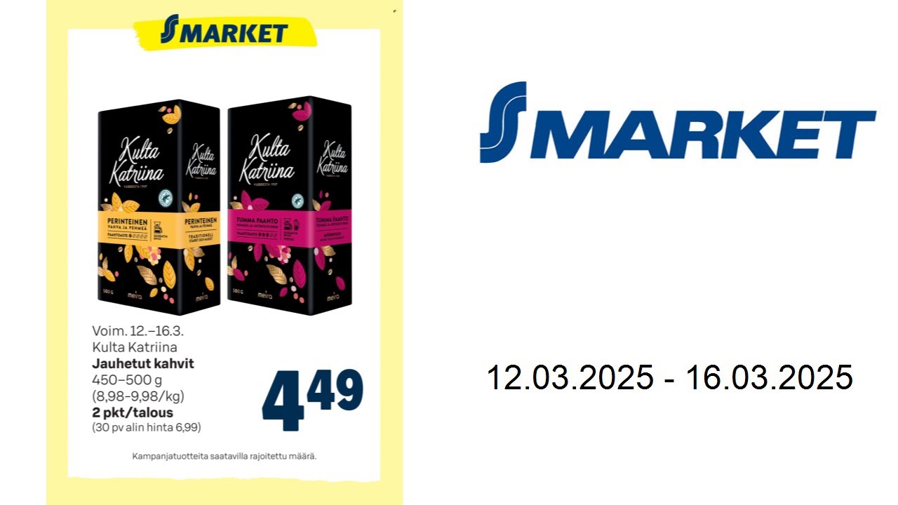 Tarjoukset S-market - Kahvi - 12.03.- 16.03.2025