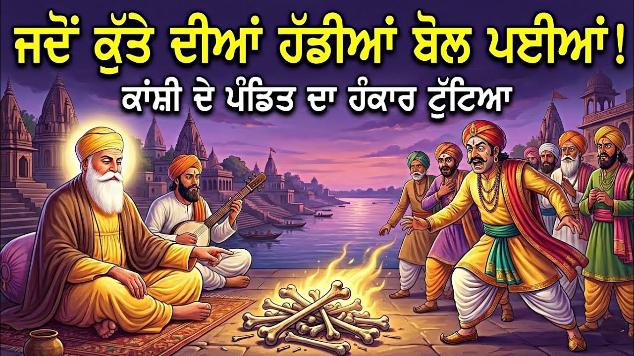 ਜਦੋਂ ਕੁੱਤੇ ਦੀਆ ਹੱਡੀਆਂ ਬੋਲ ਪਈਆ ਕਾਸ਼ੀ ਦੇ ਪੰਡਿਤ ਦਾ ਹੰਕਾਰ ਤੋੜਿਆ | Guru Nanak Dev Ji Katha | Katha Remix 