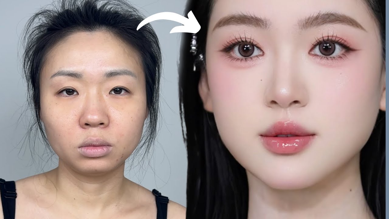 Korean Romantic makeup Tutorial 2026 - Round face + Small eyes│Bridal, Valentine's day, Dating