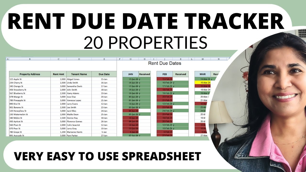 Rent Due Date Tracker | Monthly Tenant Payment Automatic Reminder Alerts Landlord Property Manager