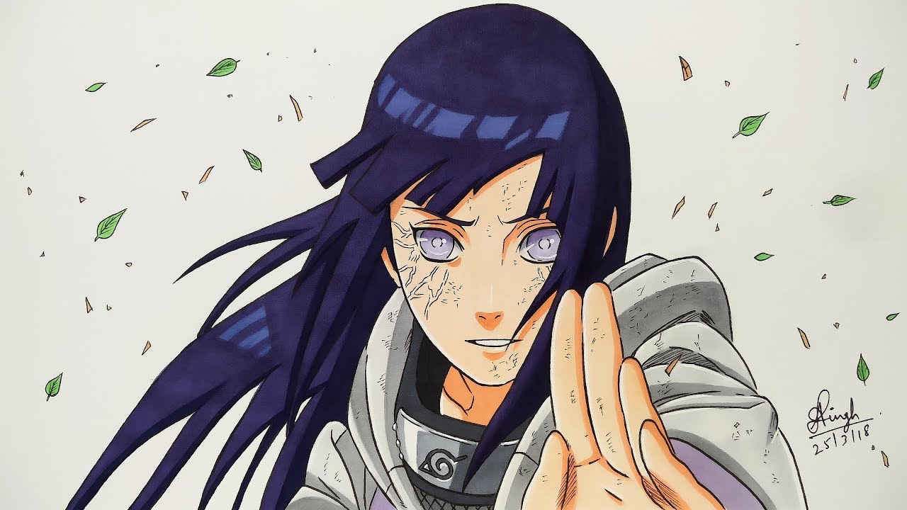 How To Draw Hinata Hyuga - Step By Step (Tutorial) - Naruto Shippuden