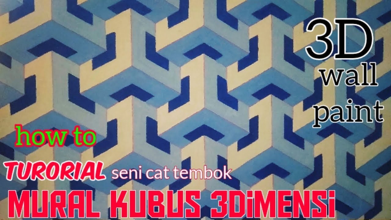 Cara Cat Tembok 3Dimensi || Decoration 3D Wall Painting Effect || tutorial 01 || sahabat kreativ