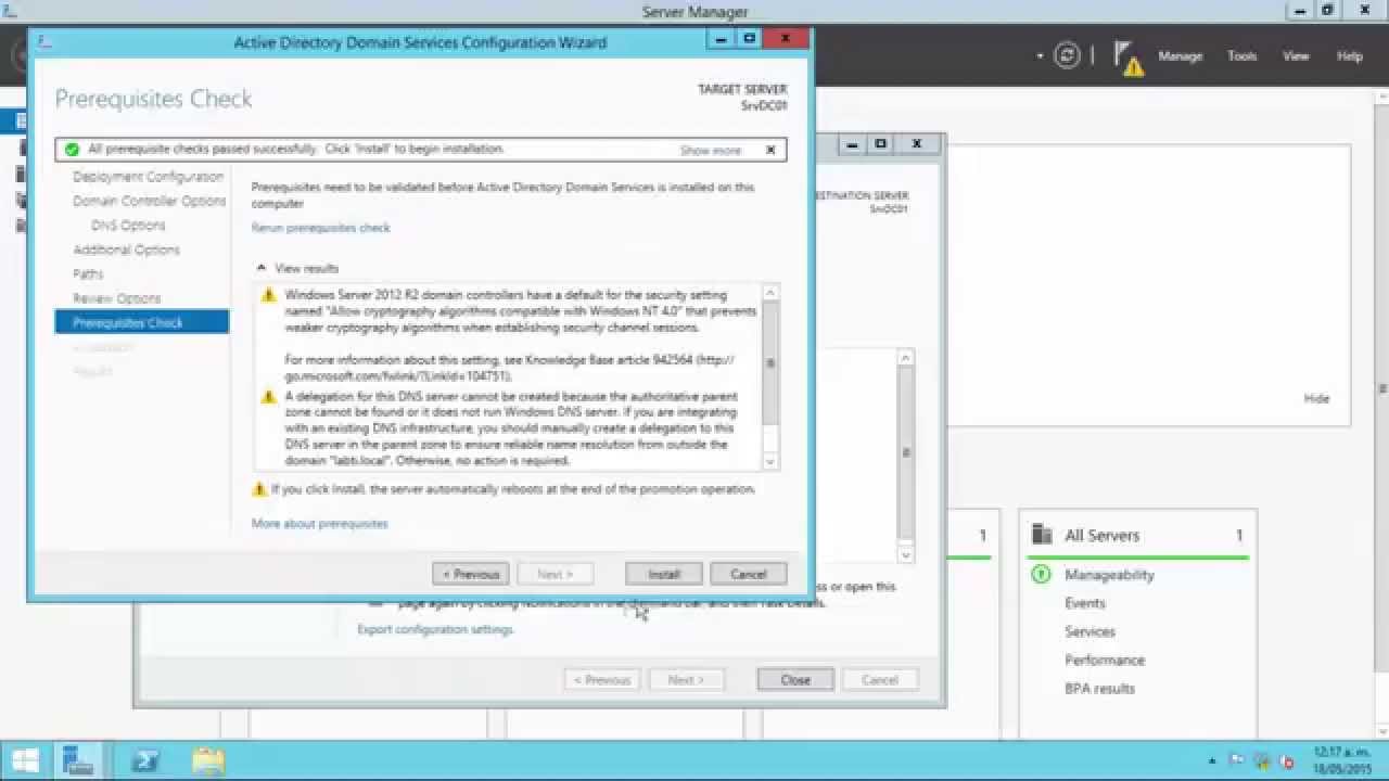 Instalar y configurar Controlador de dominio en Windows Server 2012