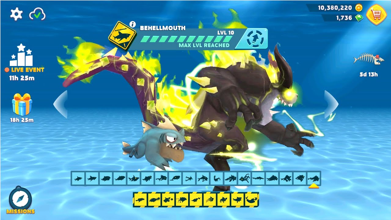 BEHELLMOUTH UNLOCKED and BEHELLMOUTH GAMEPLAY | Hungry Shark Evolution