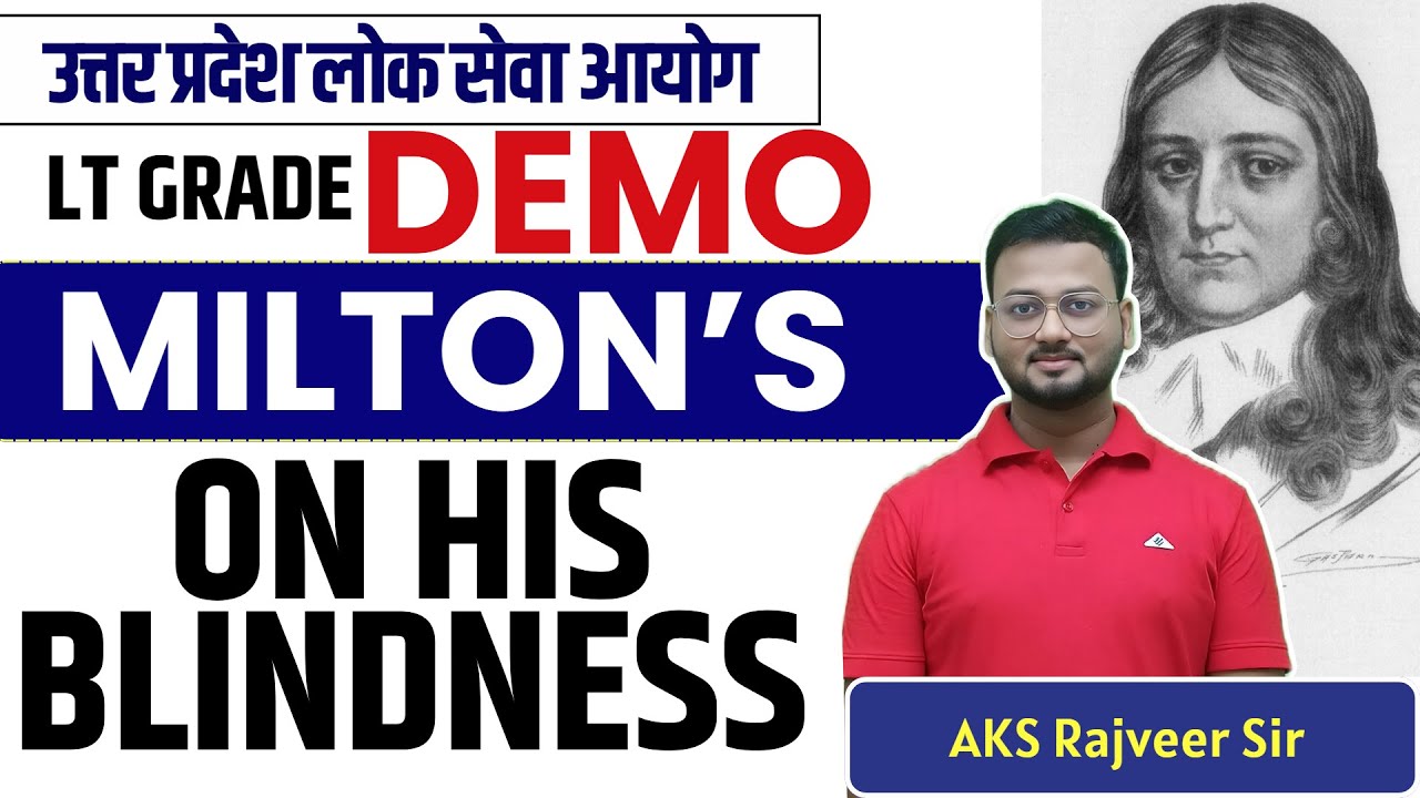 LT Grade English 2025 | On His Blindness By John Milton | Literature Lovers | AKSRajveer Sir