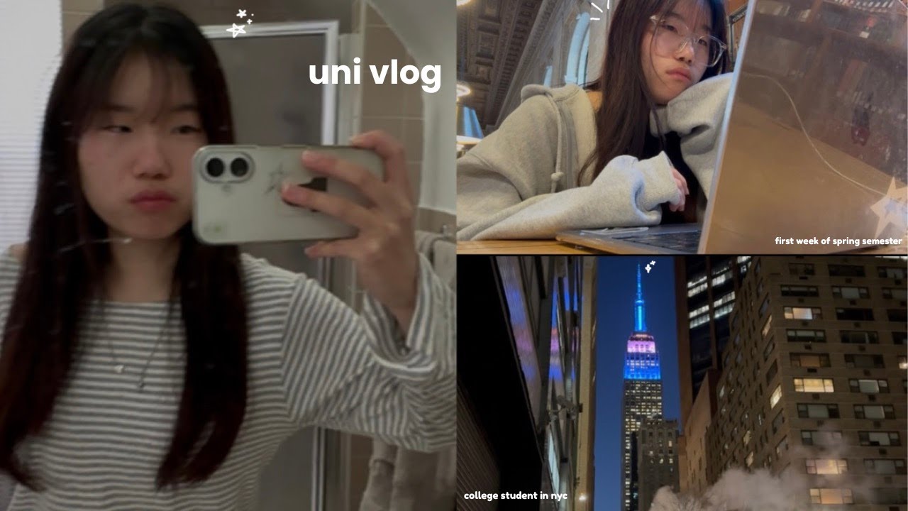 uni life in nyc vlog📓 : first week of spring semester, good eats, grwm
