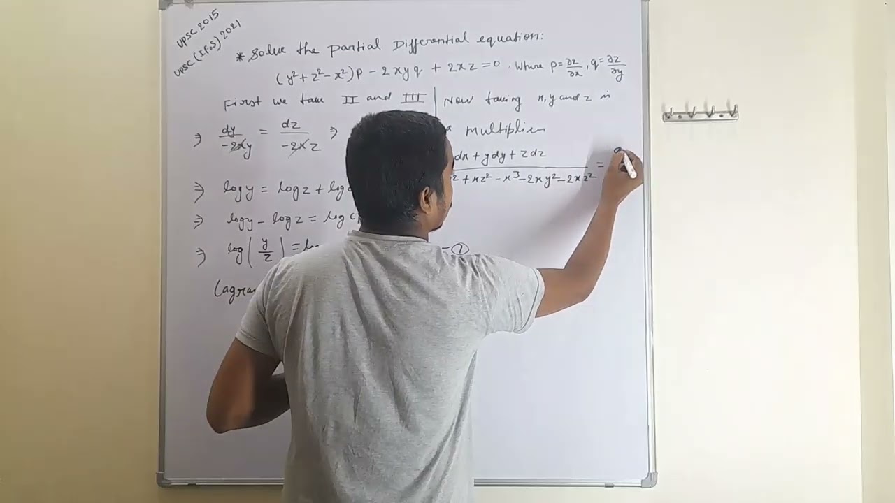 solve the partial differential equation (y2+z2-x2)p-2xyq+2xz=0 or (x2-y2-z2)p+2xyq=2xz