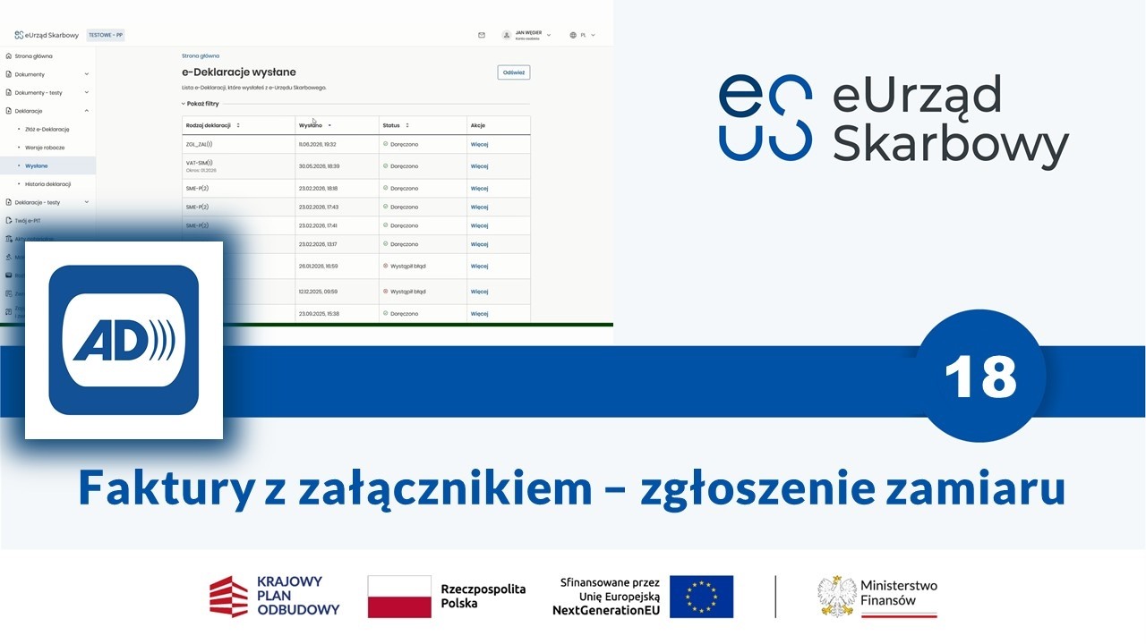 (Audio description) Services in the e-Tax Office | 18 Invoices with attachments &ndash; reporting intent