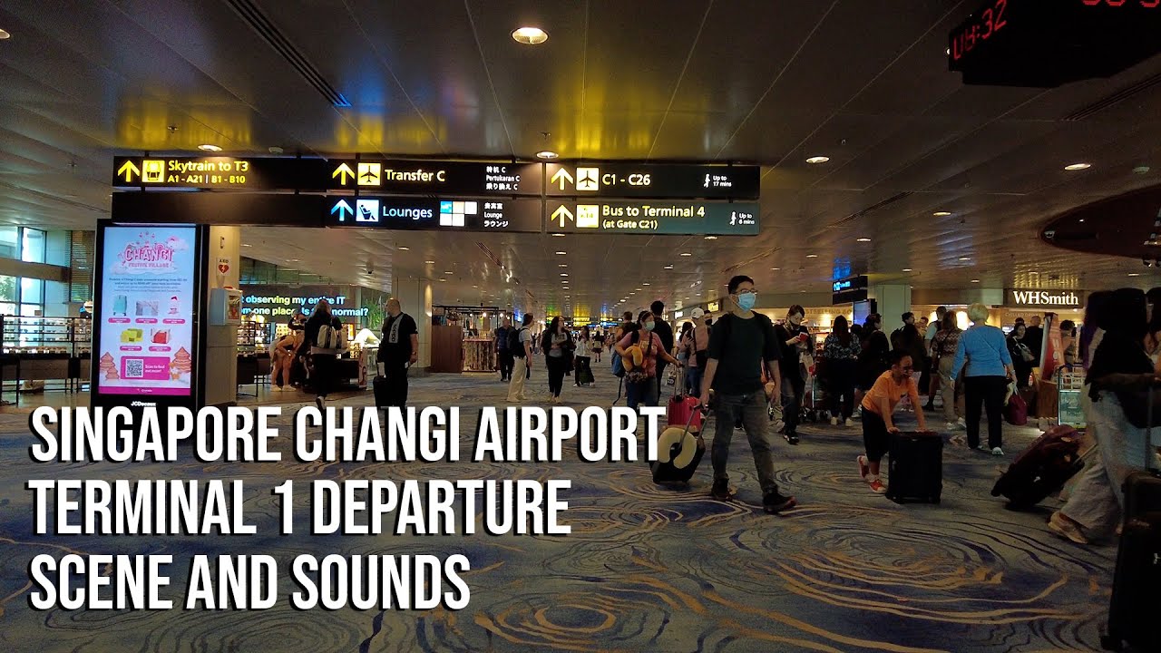 ASMR | Raw Sounds | People | Singapore Changi Airport Terminal 1 Scenes | Departure | Dji Pocket