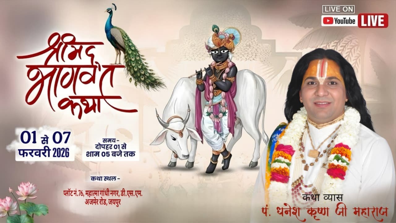 Live // Day- 6 || श्री मद भागवत कथा || श्री धनेश कृष्ण जी महाराज || जयपुर ||