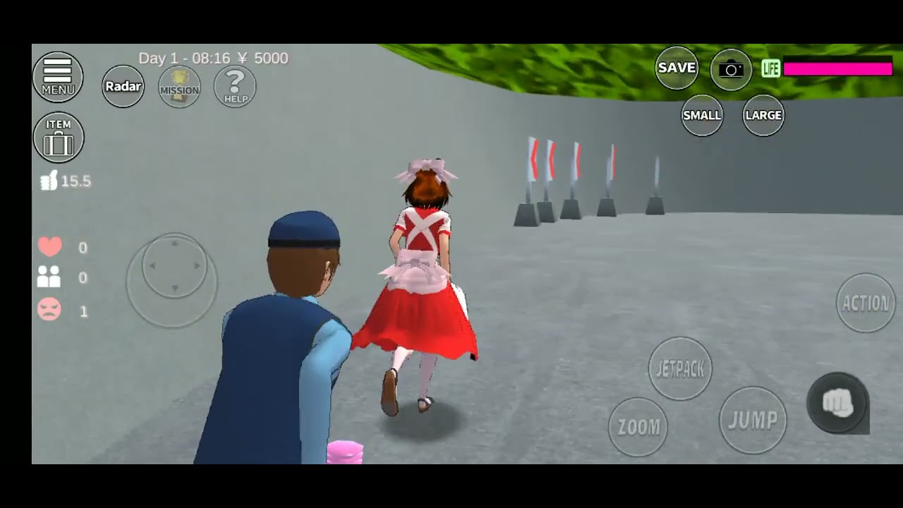 Sakura girl flying in sky with jetpack/#sakuraschoolsimulator #shorts #shortsviral 