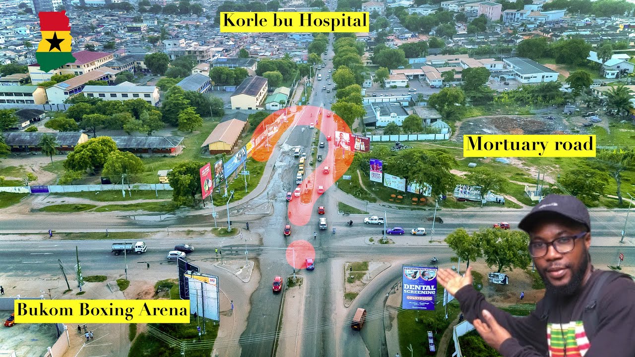 UNSEEN BEAUTY: Korle Bu Junction, Bukom Boxing Arena & The Korle Lagoon - Unique Drone Views #ghana