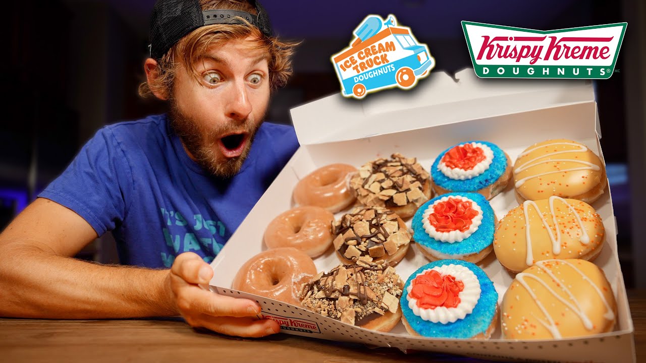 Едим НОВЫЕ пончики-мороженое Krispy Kreme!